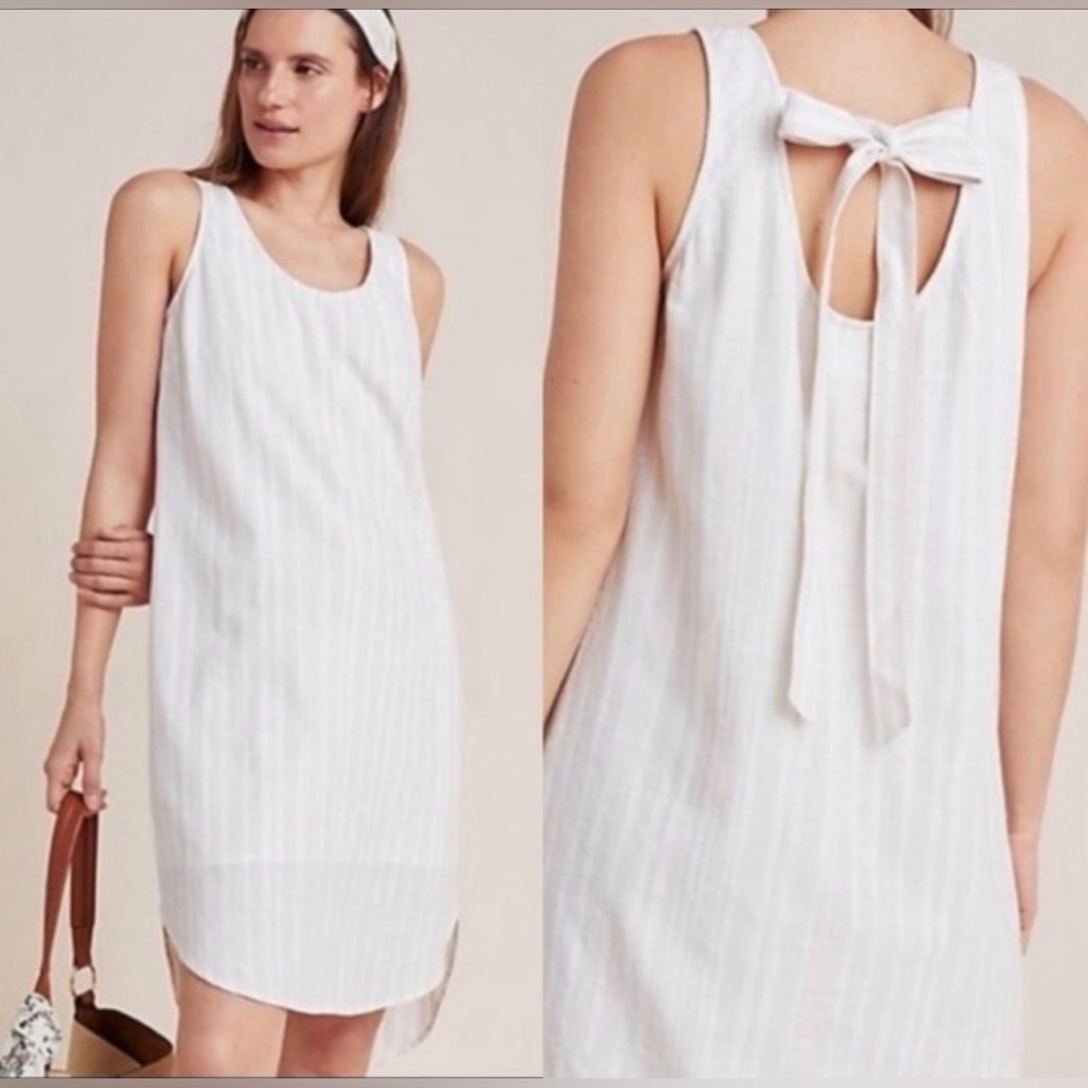 Anthropologie Cute & Flirty Cream Cloth & Stone Dress
